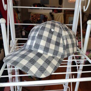 Ladies Buffalo Plaid Ball Cap, Grey, Baseball Hat, TRENDY ** Adjustable Strap